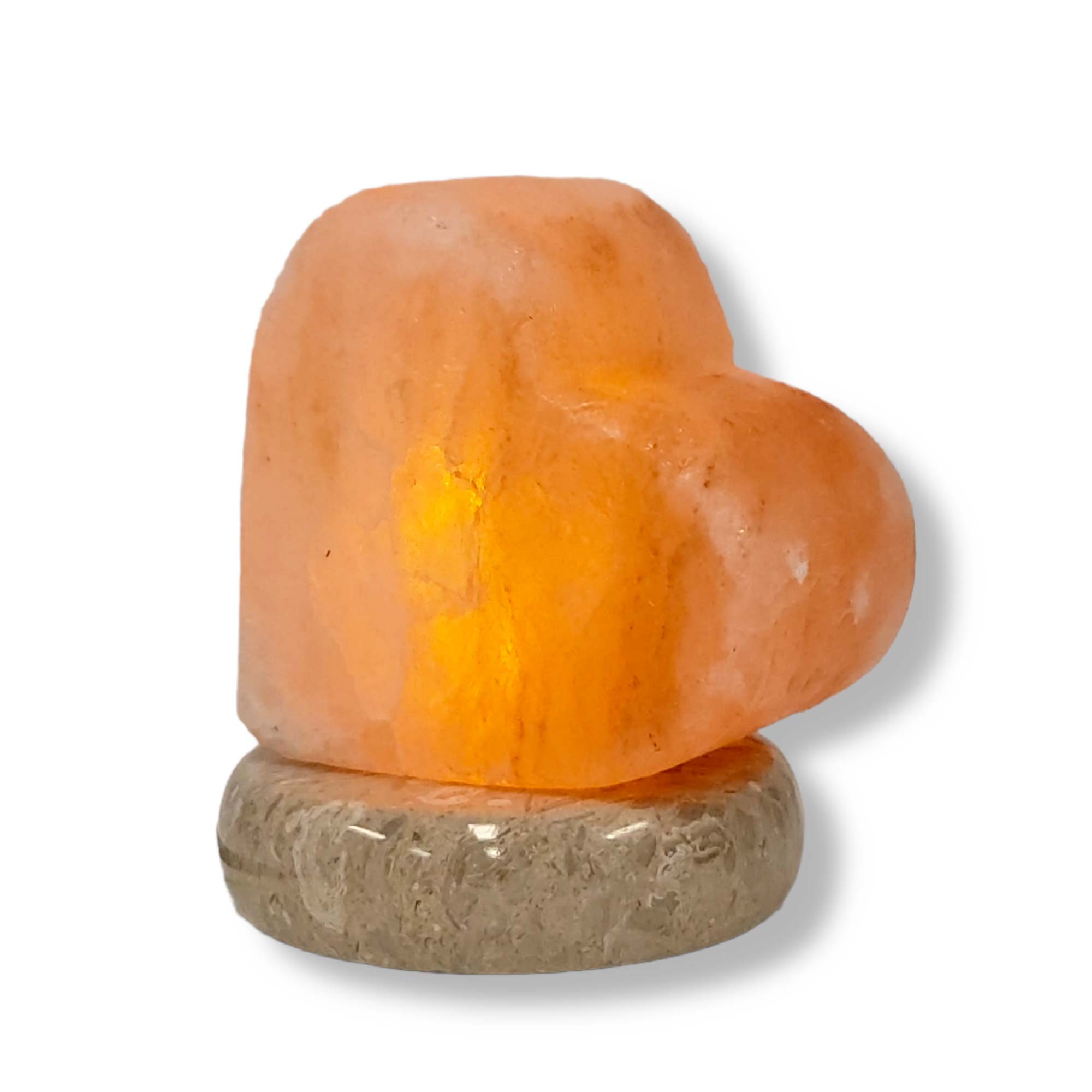 USB Himalayan Salt Lamp Carved Heart Love Shape Pink Crystal Rock LED Light-Himalayan products-The Himalayan Salt Collective